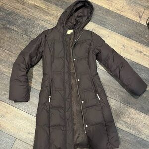 Michael Kors brown long puffer jacket